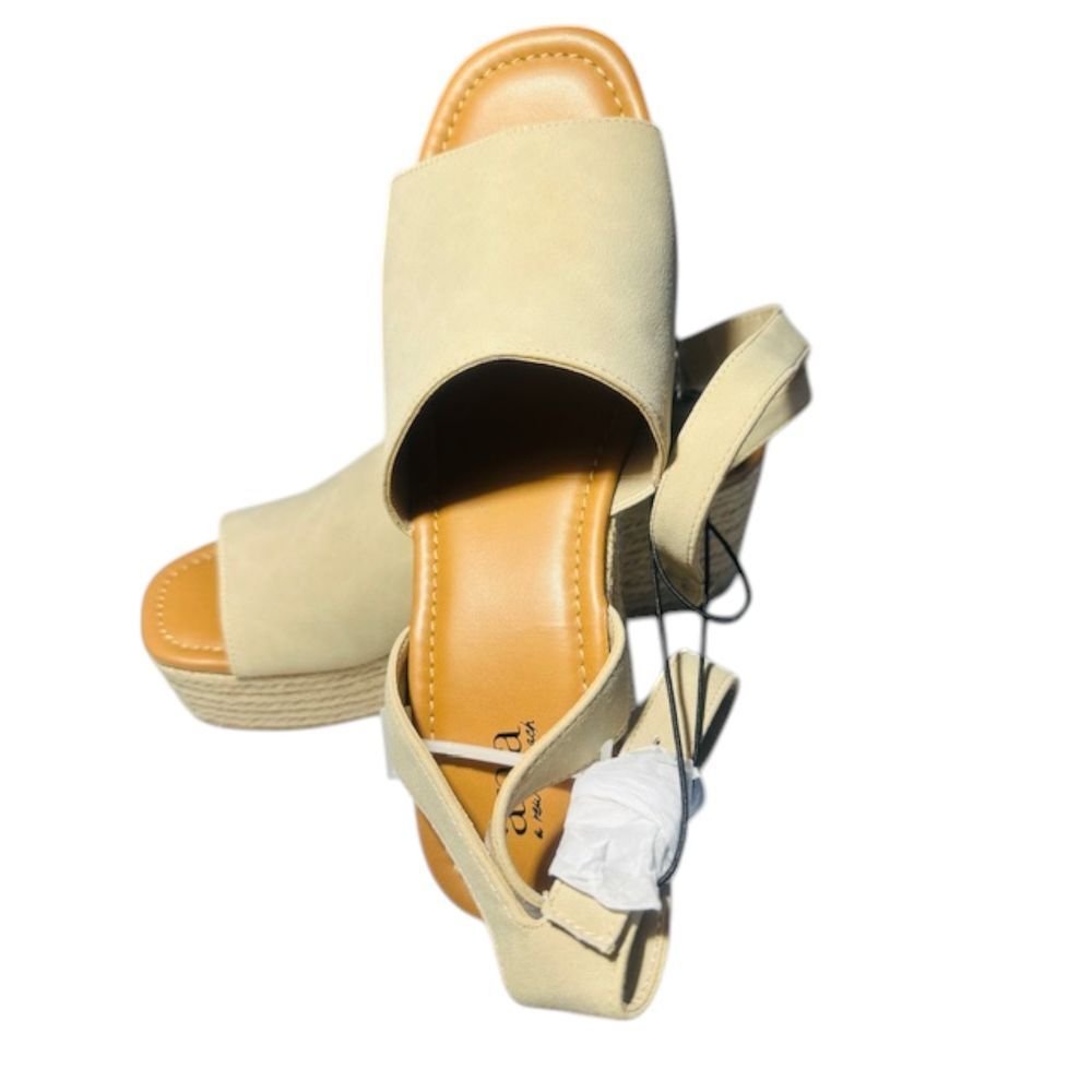 a.n.a Laskie Stone Espadrille Platform Wedge Sandal Ankle Strap Summer Shoes 9.5 - Picture 4 of 8
